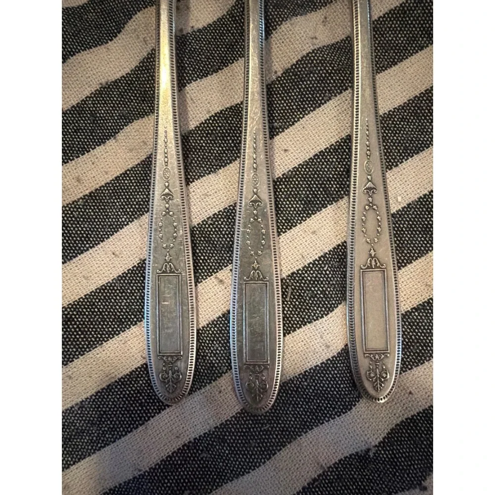 Oneida Grosvenor 8 Vintage Community Plate Dinner Forks Art Deco 1914 Set
